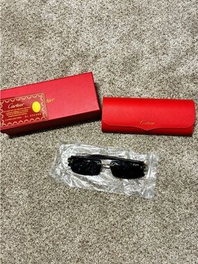 Cartier Black Lenses with Red Box and Case